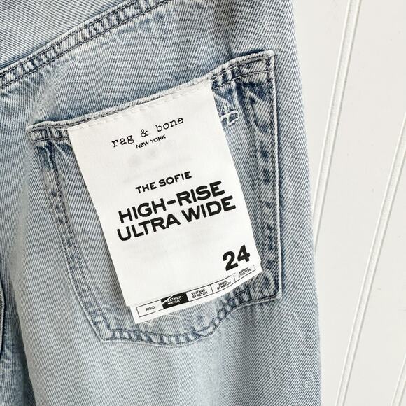 rag & bone Sofie Featherweight Wide Leg Jeans Kierra High Rise 24 NWT - Picture 7 of 8